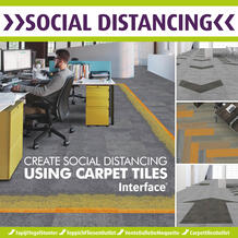 CREATE SOCIAL DISTANCING USING CARPET TILES
In a commercial environment carpet tiles are an obvious choice for Social Distancing. Being 500mm x 500mm means that they can be easily spaced to indicate the minimum distancing recommended.

For example  Composure Edge Sunburst/Seclusion
