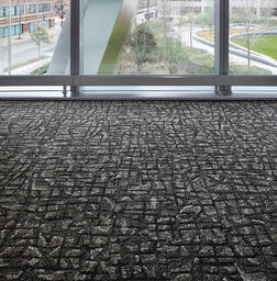 Interface Etched & Threaded / Bouclé / 50 cm x 50 cm / Black, Grey