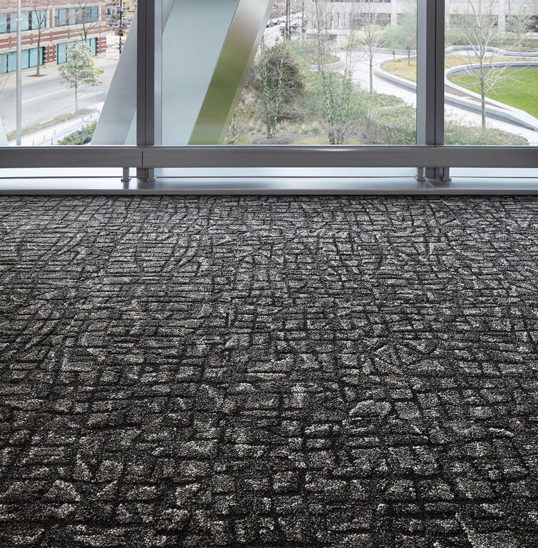 Interface Etched & Threaded / Bouclé / 50 cm x 50 cm / Black, Grey