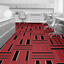 Interface Cap and Blazer / Bouclé / 50 cm x 50 cm / Red / 4