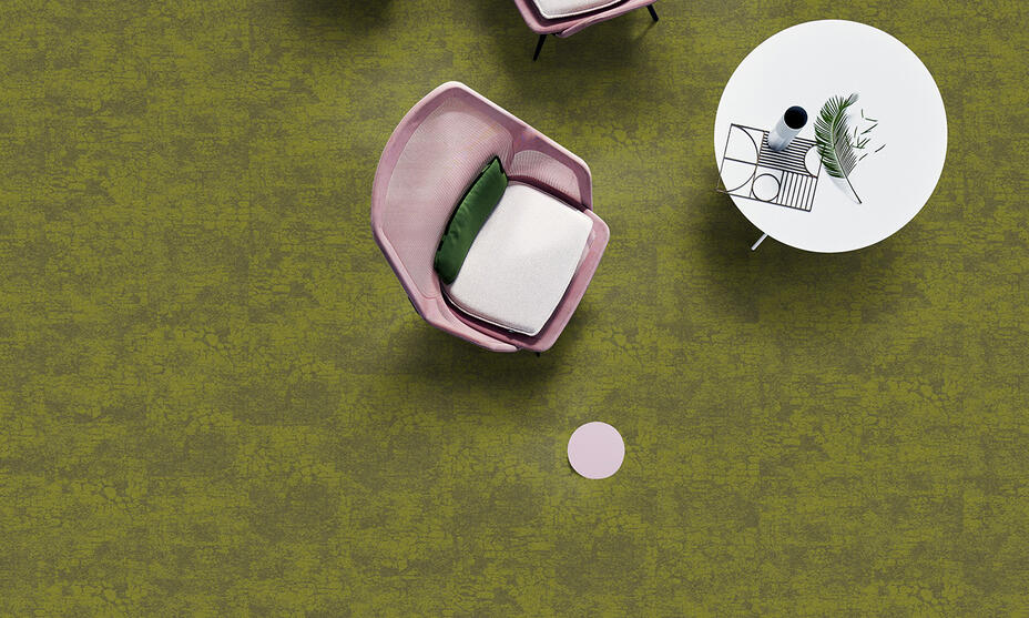 Green carpet tiles / 