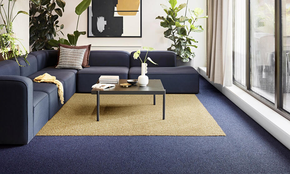 Living room carpet tiles / 
