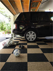 Carpet tiles, also ideal for the garage!